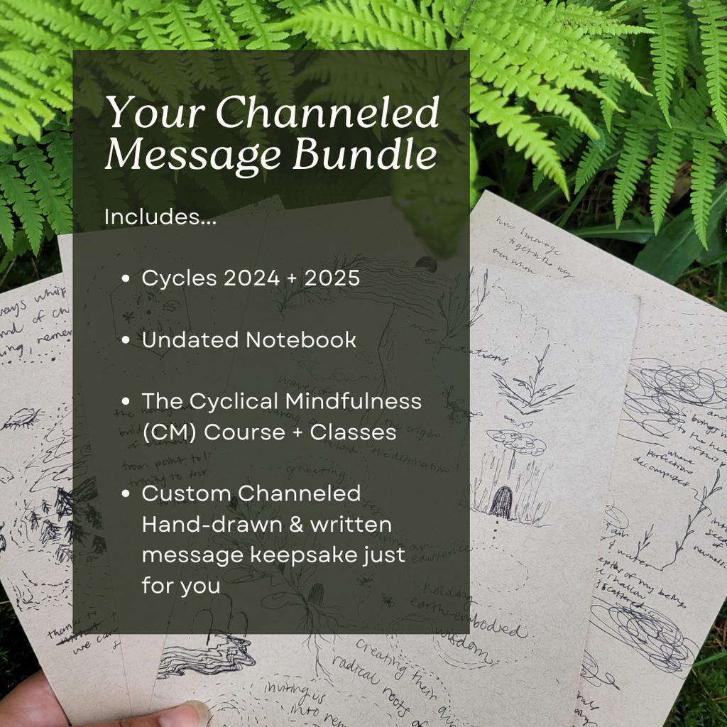 Channeled Message Bundle intuitive artwork includes Cycles Journal 2024 and 2025 and Cyclical Notebook