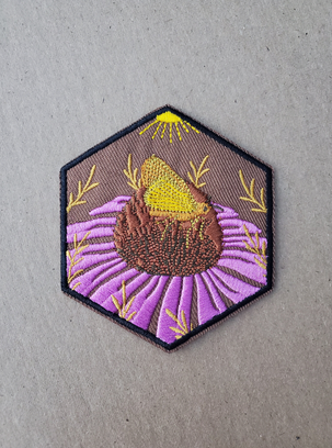 Embroidered Endangered Pollinator Iron-On Patches