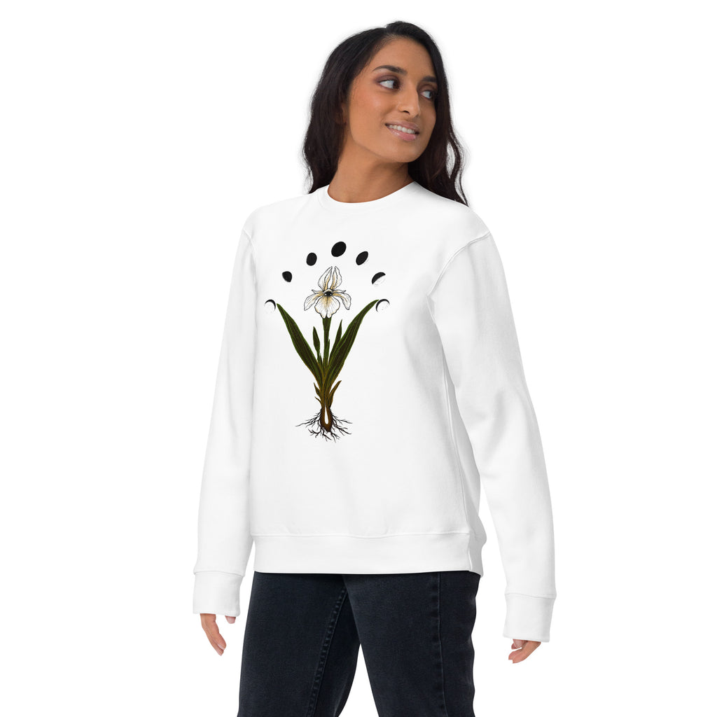 Iris Awareness – Unisex Premium Sweatshirt - Cyclical Roots & Cycles Journal – Healing tools for radicle self-awareness & collective wellbeing