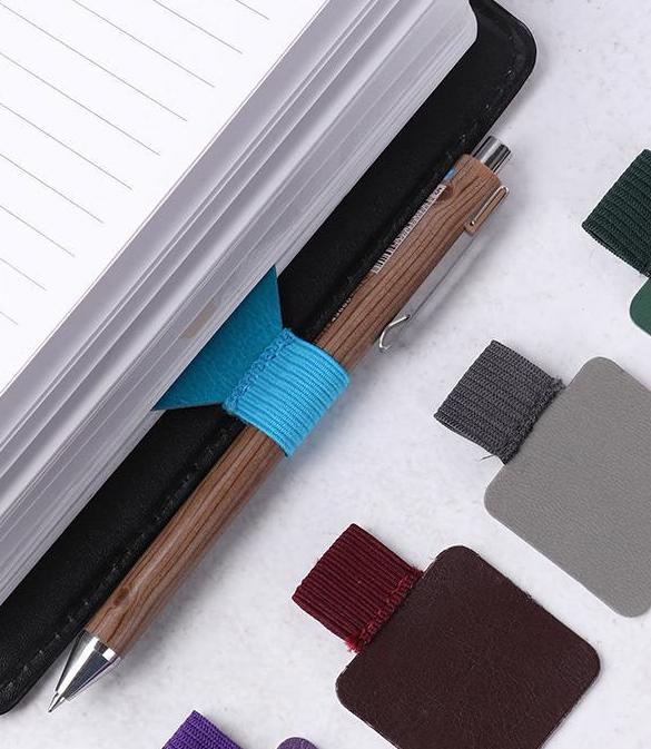 1-3X PU Leather Pen Holder Clip Self-adhesive Pencil Elastic Loop