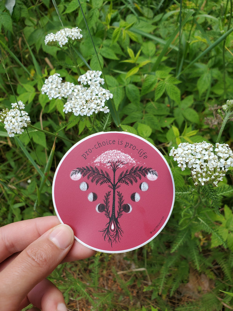 Choice Fundraiser Vinyl Sticker - Cycles Journal – Healing Tools for Witches, Women & Womb-Holders