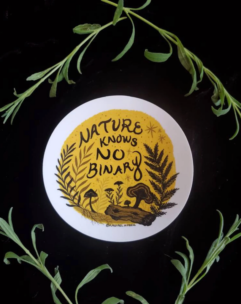 Wholesale – Nature Knows No Binary Vinyl Sticker - Cycles Journal – Healing Tools for Witches, Women & Womb-Holders