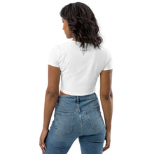Load image into Gallery viewer, Fundraiser: We Deserve Choice – Organic Crop Top (White) - Cycles Journal – Healing Tools for Witches, Women &amp; Womb-Holders
