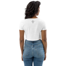 Load image into Gallery viewer, Fundraiser: We Deserve Choice – Organic Crop Top (White) - Cycles Journal – Healing Tools for Witches, Women &amp; Womb-Holders
